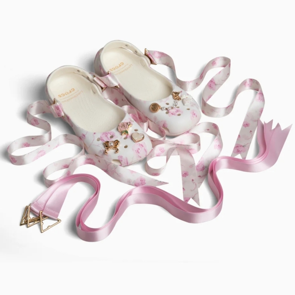 NIB LoveShackFancy X Crocs Classic Ballet Oyster Sz 9 - Picture 5 of 9